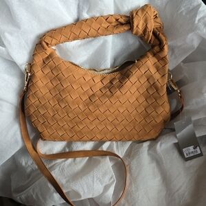 Elegant Tan Woven Women's Bag